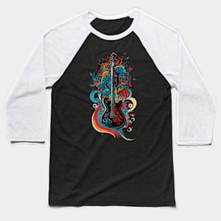 Retro Guitar Gift Guitarist Rock Concert Festival Guitar Baseball T-Shirt